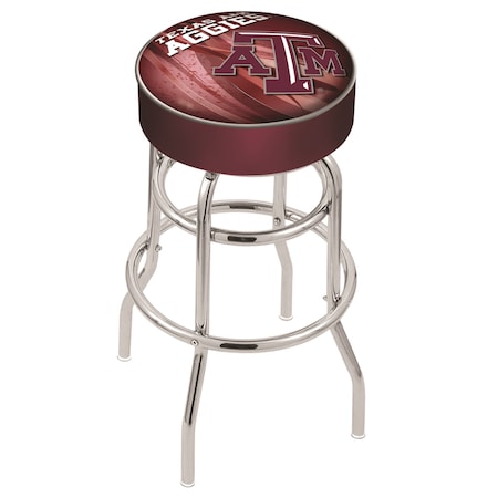 Holland Bar Stool Co 25" Texas A&M Cushion Seat, 2-Ring Chrome Swivel Bar Stool L7C125TexA-M-D2